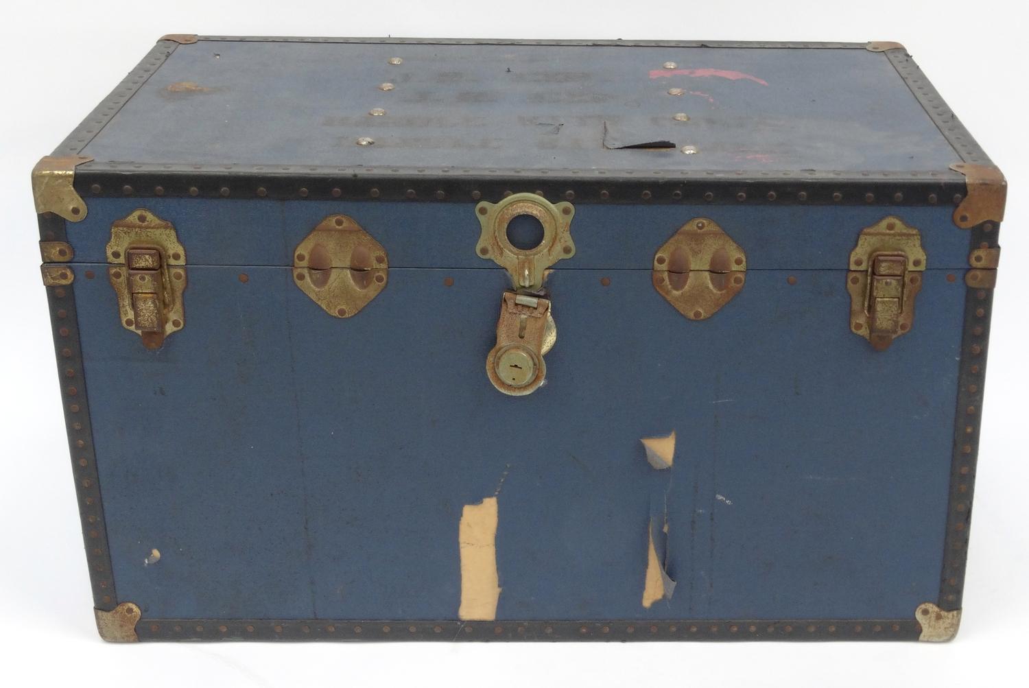 Jimi Hendrix Experience touring trunk, stencilled 'J.H. Exp Handle With Care' and shipping label - Image 3 of 10