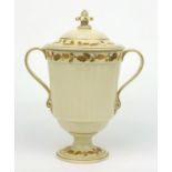 19th Century Wedgwood cream ware pot and cover decorated with acorn design, impressed 'Wedgwood'