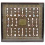 Cased limited edition set of Olympic spoons, the case 67cm x 62cm