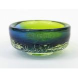 Swedish Kosta Boda stylised glass dish, Kosta 77313 etched to base, 15cm diameter There is a small