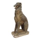 Large model of a seated Afghan hound, 96cm high