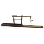 Set of Victorian wooden and brass folding sovereign scales, A. Wilkinson, Ormskirk, Lancashire, 13cm