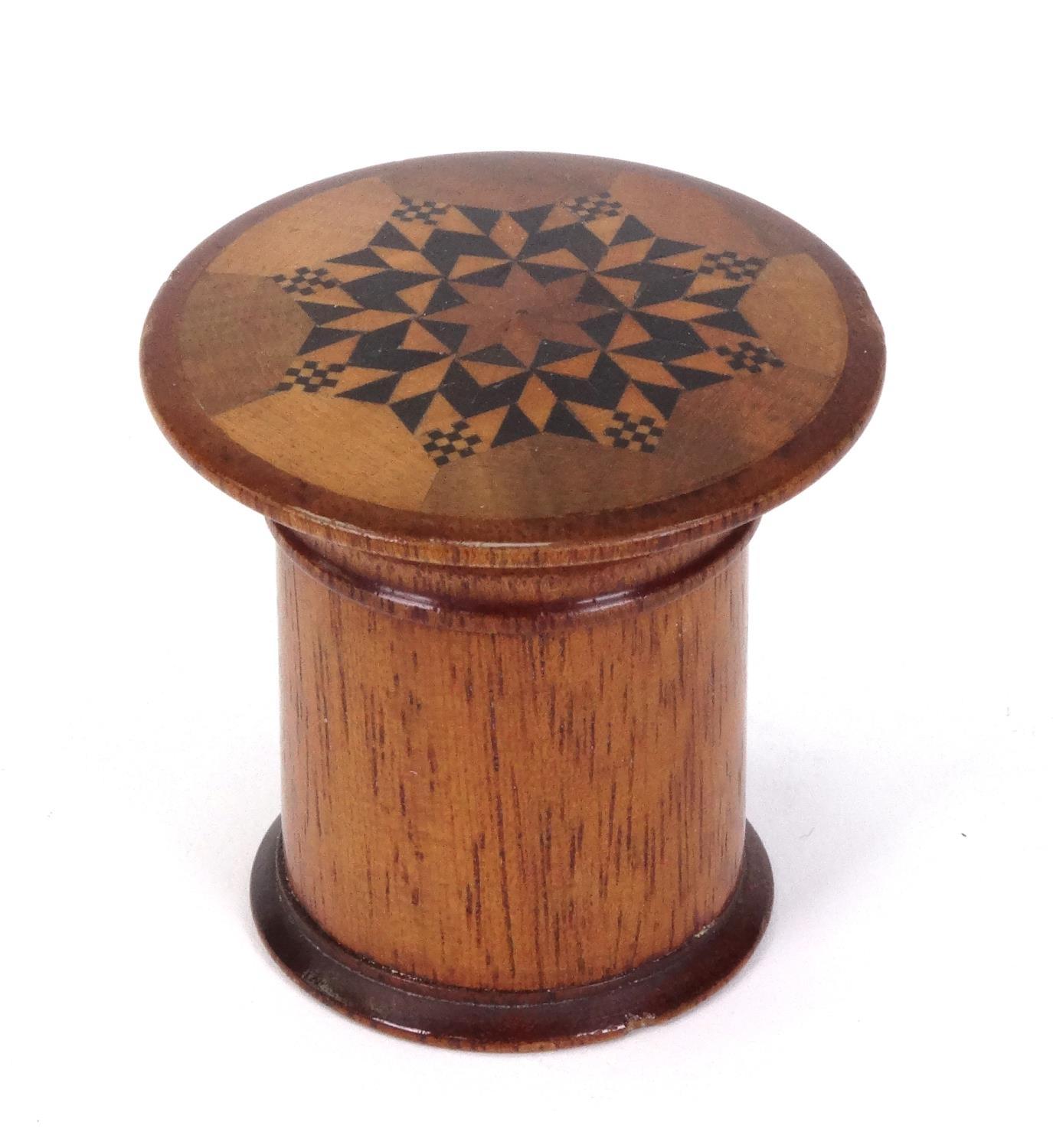 Victorian wooden Tunbridge ware nutmeg grater, 5.5cm high - Image 2 of 5