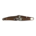 Victorian lady's silver mounted leather belt, London 1882, 69cm long