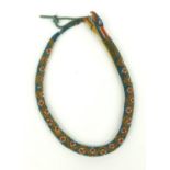 Tribal interest beadwork snake, 55cm long