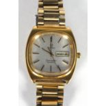 Omega Seamaster gold plated gentleman's quartz wristwatch, numbered 1345 to movement