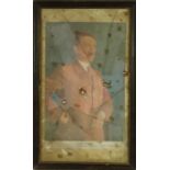 Military interest WWII German Adolf Hitler picture housed in a 3D frame with original bullet