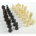 Ivory chess set, the largest piece 9.5cm high