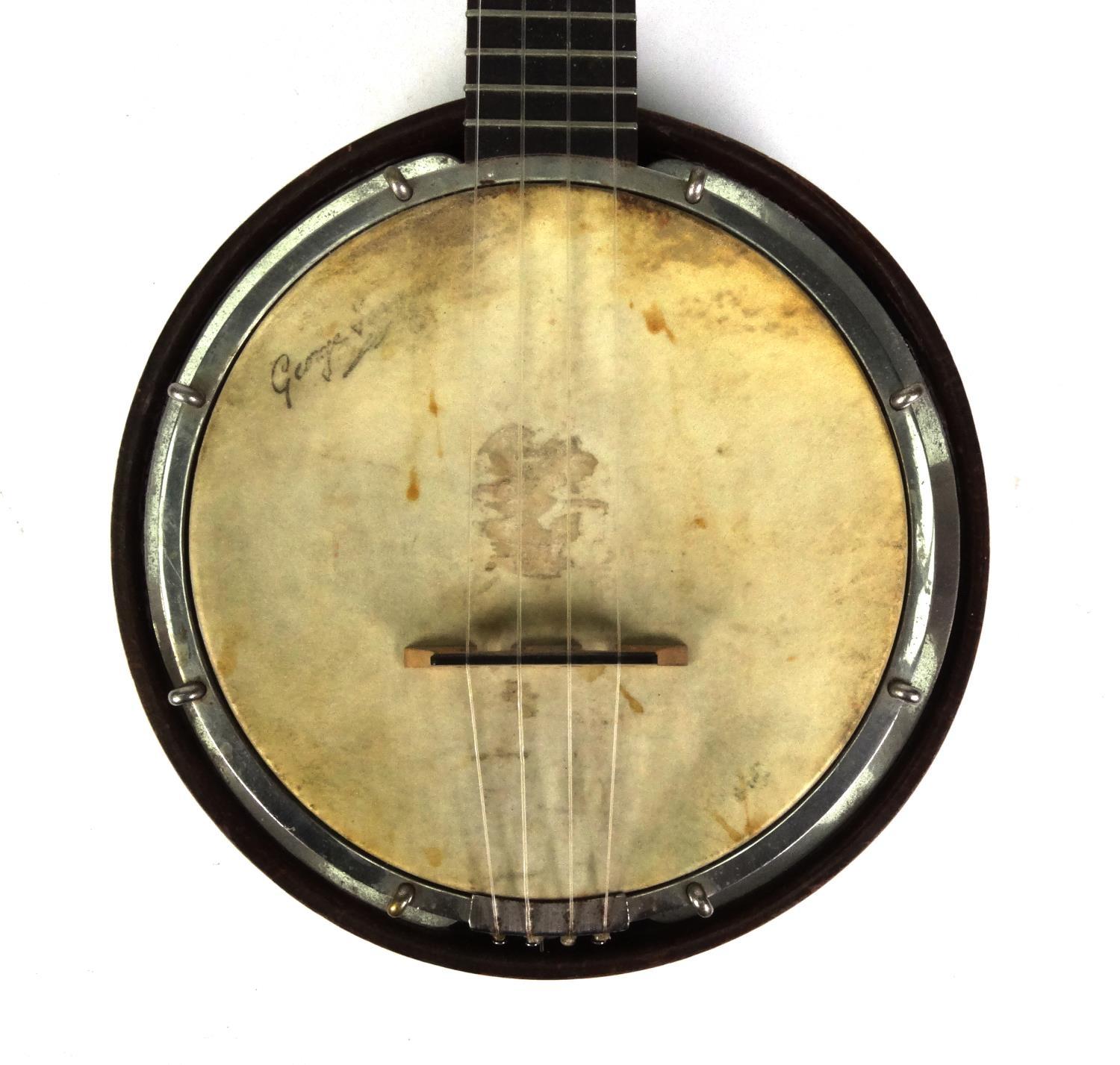 George Formby banjo, numbered 4508 to back, 56cm long - Image 2 of 6