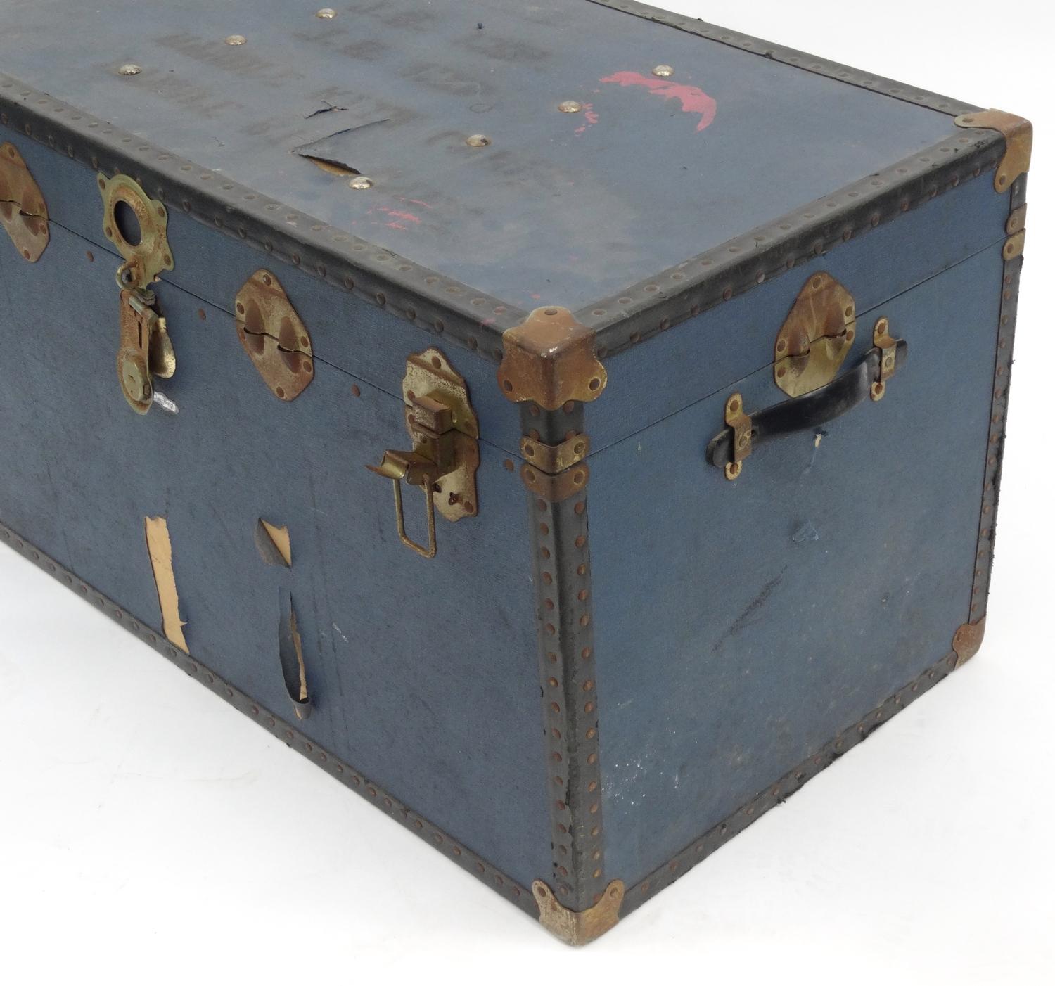 Jimi Hendrix Experience touring trunk, stencilled 'J.H. Exp Handle With Care' and shipping label - Image 6 of 10
