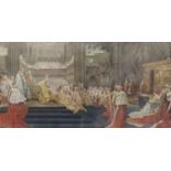 Print of the Coronation of Edward VII, mounted and gilt framed, 80cm x 40cm excluding the mount