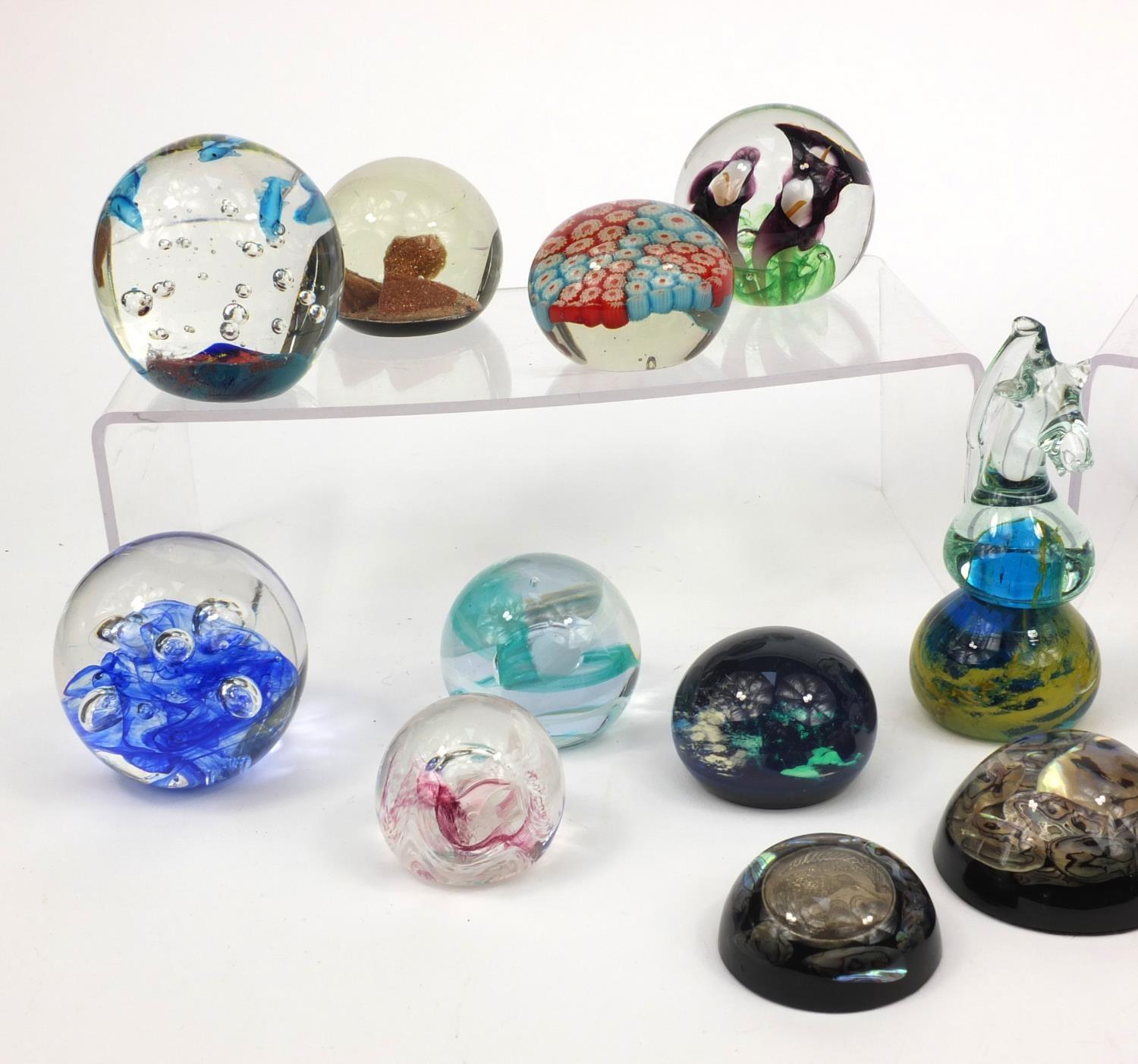 Group of colourful glass paperweights including Langham, Mdina and Caithness examples - Image 5 of 11