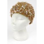 Crocheted Art Deco style ladies flapper's hat, made in Italy, retailed through Harrods Ltd, London
