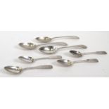 Seven Georgian Scottish silver spoons, Edinburgh 1789-90 and 1816-17
