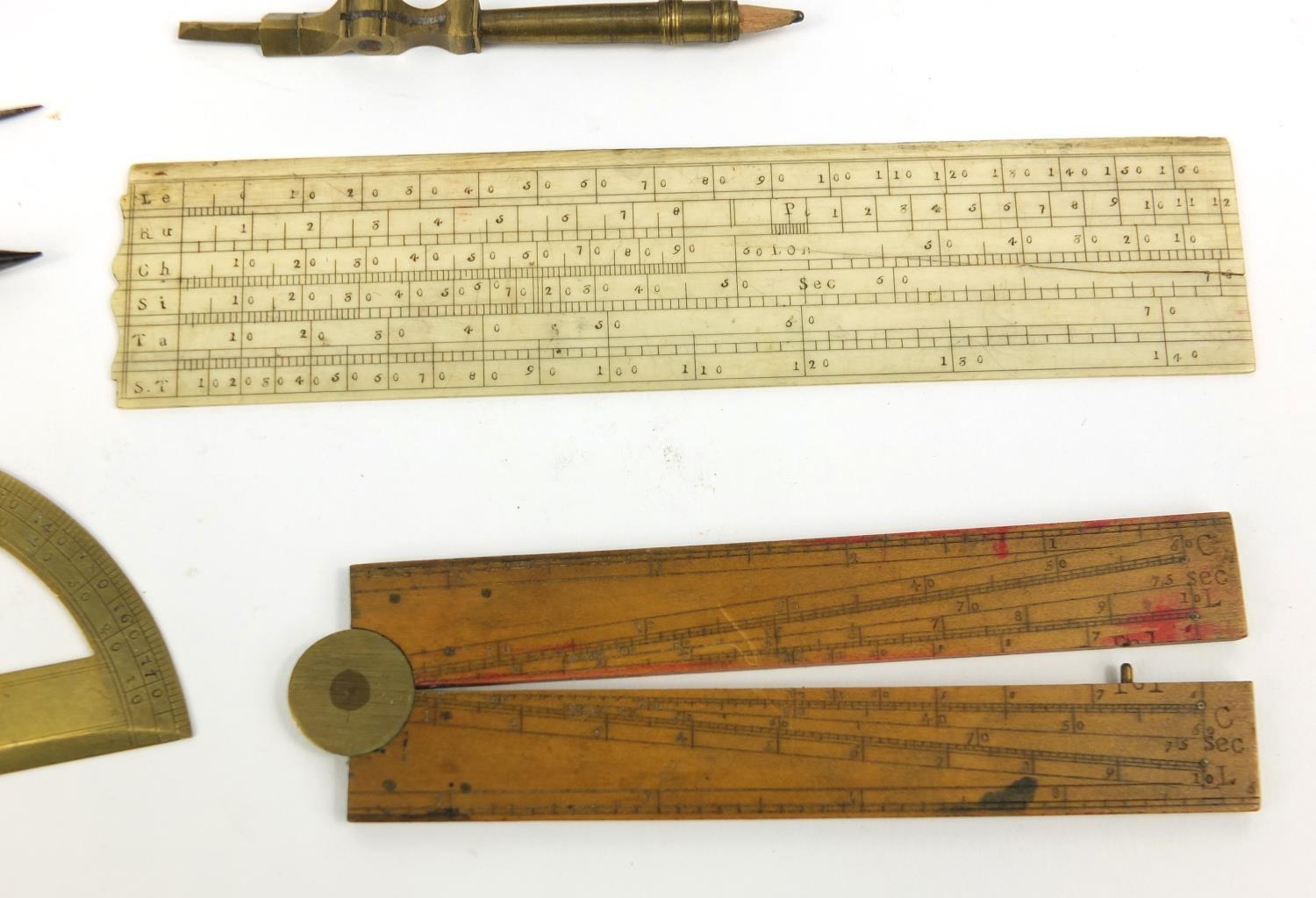 Two shagreen drawing instrument cases - one with rulers and compasses, the larger 17.5cm long - Image 3 of 9