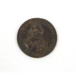 1745 Will.. Duke Cumb.. British Hero coin, 3.5cm diameter