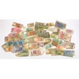 Collection of world bank notes including German, Polish, Guernsey, Russian, etc