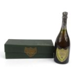 Boxed bottle of 1980 vintage Dom Perignon champagne
