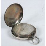 Victorian silver cased compensated pocket barometer, Lawrence & Mayo London 1892, 5cm diameter