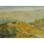 Cyril Stone - Watercolour titled 'The Valley Of A Thousand Hills', labels to the reverse, mounted