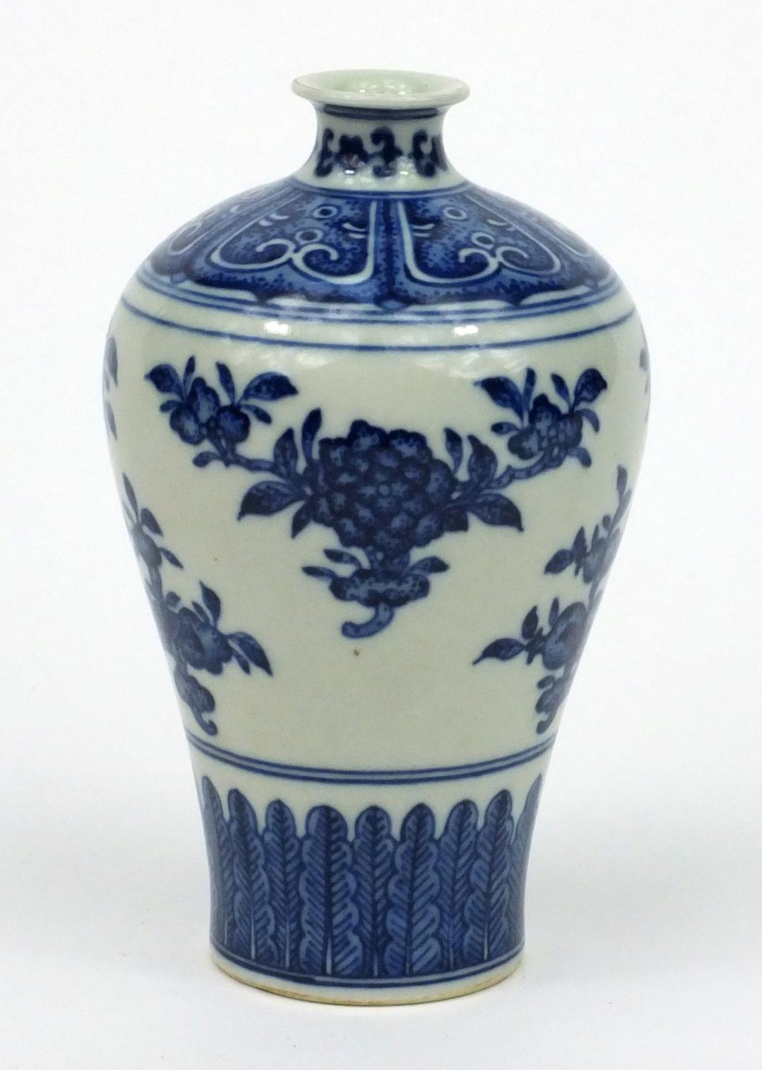Oriental Chinese porcelain vase hand painted with flowers, character mark to base, 13.5cm high - Image 5 of 7