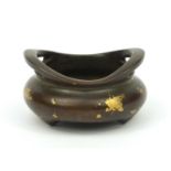 Oriental Chinese bronze censer, character mark to base, 10cm diameter