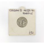 Denarius Gordian III AD238-44 Roman coin, 2.1cm diameter