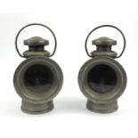 Pair of Jos. Lucas King of the Road car lamps, both numbered 726, each 32cm high