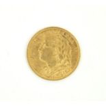 Helvetia 10fr 1922 gold coin