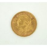Helvetia 1927 20fr gold coin