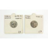 Two Denarius Roman coins - one Roman Republic and one Marcus Aureuus AD139-38, the larger 1.7cm