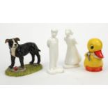 Group of collectable china comprising two Royal Doulton Images figures - The Kiss Boy HN4064 and The