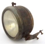 Vintage Dunland metal and glass headlight, 26cm high