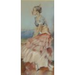 Franco Mantania - Pastel of a seated gypsy dancer, signed and inscription to the reverse, mounted