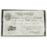 Bank of England 1935 white £5 note