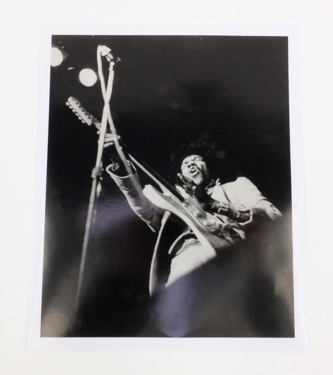Four Jimi Hendrix black and white publicity photographs, each 25cm x 21cm - Image 4 of 5