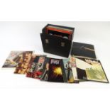 Case of LP records including Pink Floyd, Rod Stewart, Led Zeppelin, Black Sabbath, etc