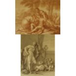 Two F. Bartolozzi engravings - one titled 'Tancred and Erminia', both framed, the larger 30cm x 26cm