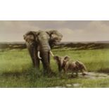 Spencer Hodge - Pencil signed limited edition print - Savannah Children, numbered 82/295, mounted