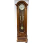 Wood & Sons oak longcase clock with 31-day spring-driven movement, 196cm high