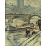 Post Impressionist oil onto canvas view of The Steine Paris, bearing an indistinct signature to