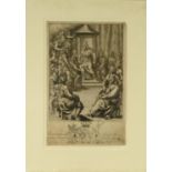 Two antique black and white print- One of Martin de vos figura, the larger 3cm x 20cm excluding