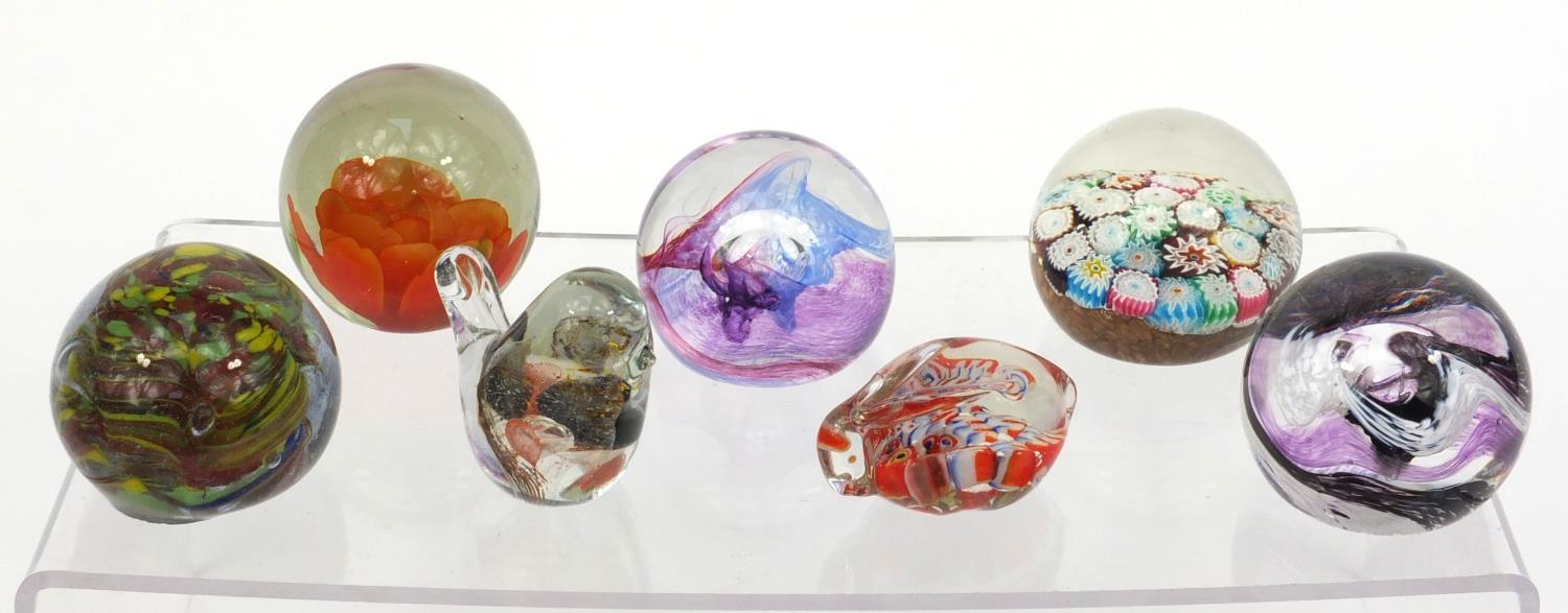 Collection of colourful glass paperweights including Caithness, Isle of Wight and Liskeard glass - Image 2 of 18