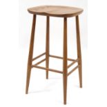 Ercol light elm breakfast stool, 69cm high