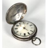 Gentleman's silver full hunter fusée pocket watch, numbered 7240 to movement, 5.5cm diameter