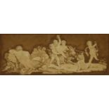 F. Bartolozzi engraving of putti at play, mounted and framed, 30cm x 12cm excluding the mount and