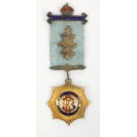 Royal Ancient Order of Buffaloes Masonic interest 9ct gold enamel Roll of Honour medallion for