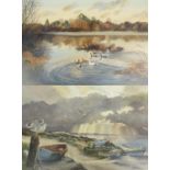 Rosemary Brown - Two watercolours - one titled 'End of Season', the other 'The Piltdown Pond',