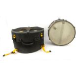 Vintage 14inch x 7inch glitter finish snare drum with a hard case (This lot was part of a Rye