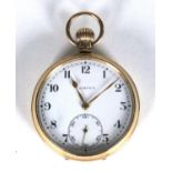 Vertex 9ct gold gentleman's pocket watch, the dust cover engraved 'Presented to Scout James W.